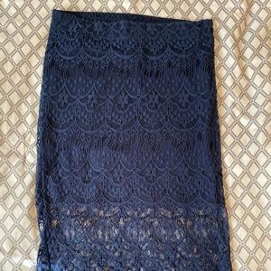 Navy Blue Justify midi skirt